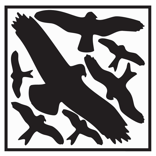 Nordwest Aufkleber L290xB320 mm Vogelschutzset,Vogelsymbole Folie selbstkl.