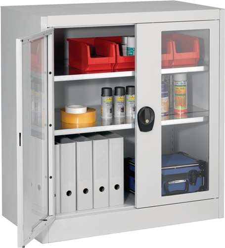 Flügeltürenschrank mit Sichtfenster