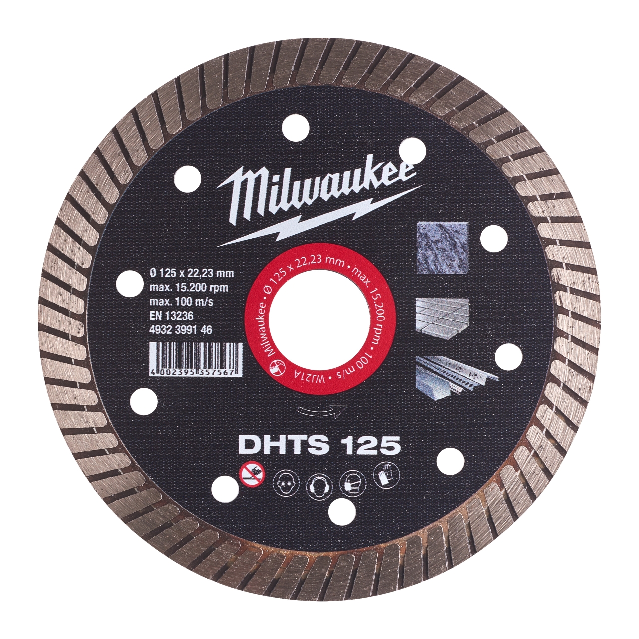 MILWAUKEE Hart, dünn, geschlossen Diamanttrennscheibe DHTS 125 mm