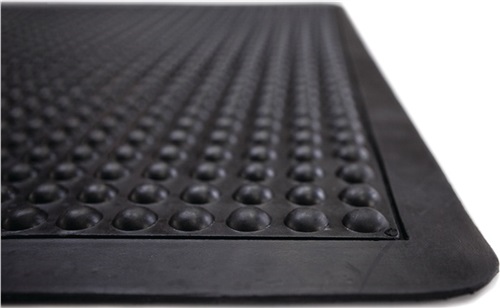 MILTEX Arbeitsplatzbodenbelag Mittelstück L1200xB900xS13mm schwarz Naturkautschuk