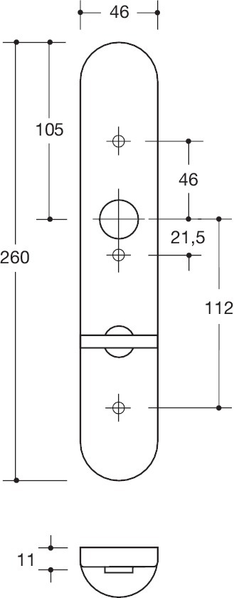 HEWI Langschildpaar 235.20RNR, Kunststoff