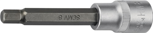 PROMAT Steckschlüsseleinsatz 1/2 Zoll Innen-6-kant SW 8mm L.100mm PROMAT