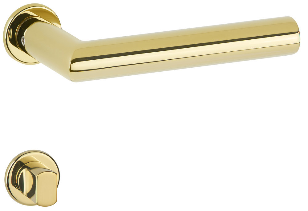 HERMAT Drückergarnitur mit Rosetten BASIC 02 1802/2402.KF, Messing