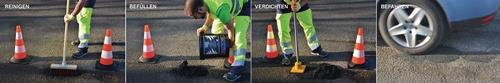 AMPERE Kaltasphalt TRAFFIC ext.ASPHALT® 25kg schwarz Eimer AMPERE
