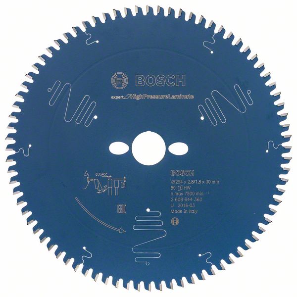 BOSCH Kreissägeblatt Expert for High Pressure Laminate, 254 x 30 x 2,8 mm, 80