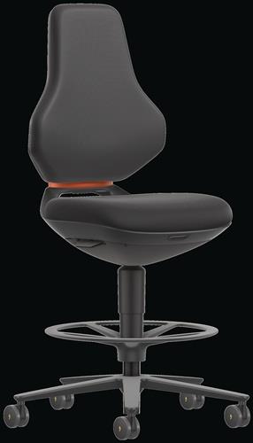 BIMOS Arbeitsdrehstuhl TEXON Sitz-Stopp-Rl.u.Fußring Supertec schwarz 570-810mm BIMOS