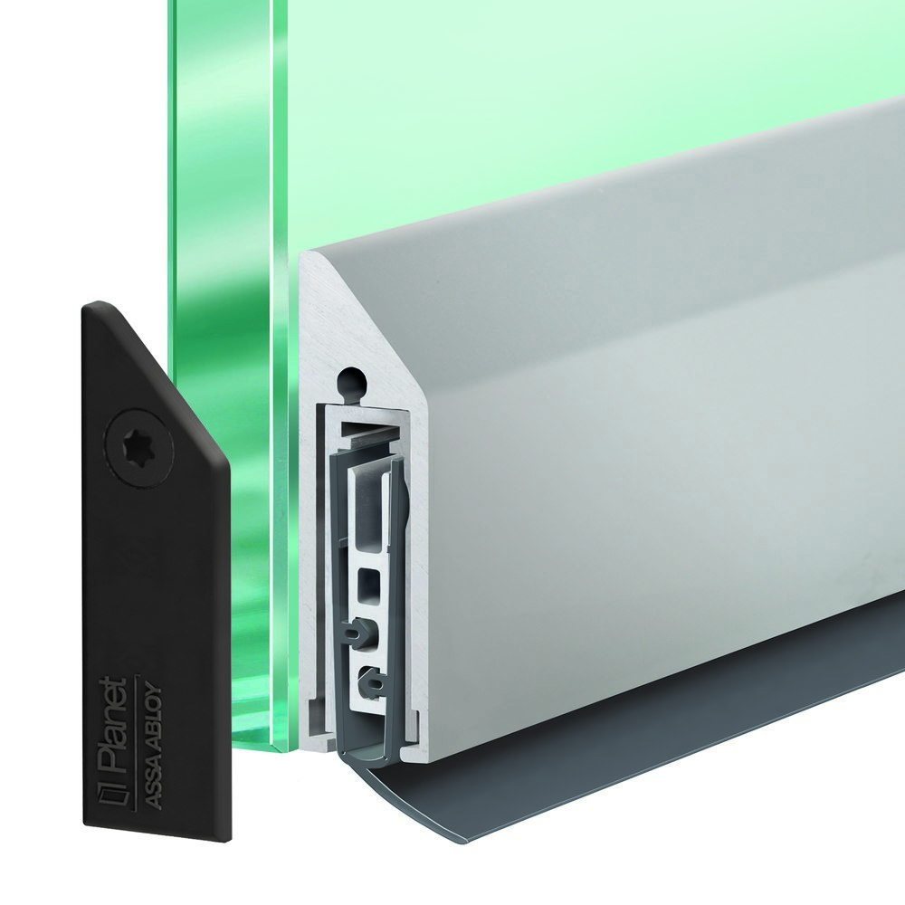 PLANET Glastürdichtung KG-S schmal FH, mit Fixierschrauben, Silikon 959 mm grau