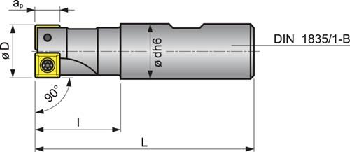 PROMAT Schaftfräser D.32mm vern.m.IK Z.4 SOMT 09T304 PROMAT