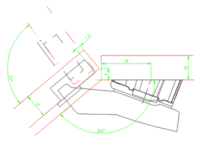 HETTICH Winkeladapter für Kreuzmontageplatten, 20°, 9072536