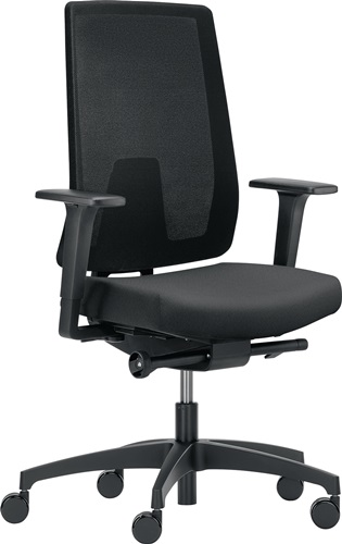 DAUPHIN Bürodrehstuhl m.Synchr.-Techn.schwarz 400-520mm m.Lehnen Trgf150kg DAUPHIN