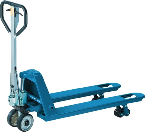 COLUMBUS Gabelhubwagen Gabel-L.1150mm Trgf.2500kg STA blau Vollgum./PUR m.Bremse