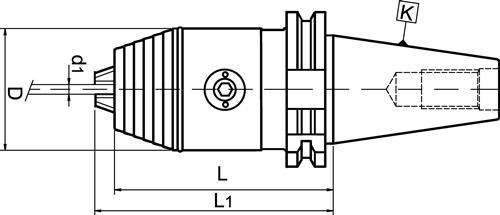 WTE NC-Schnellspannbohrfutter DIN 69871A Spann-D.0,3-8mm SK40 A.-L.73mm WTE