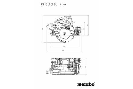 Metabo Akku Handkreissäge mit Kappschiene KFS 44, KS 18 LTX 66 BL SET 691194000