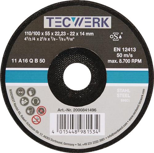 Schleiftopf 110/100 mm Bohrung 22,23 mm TECWERK