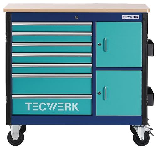 TECWERK Rollwerkbank PLUS 2.0 T Außen-B1090xT500xH1055mm Schubl.7 30kg 500kg TECWERK