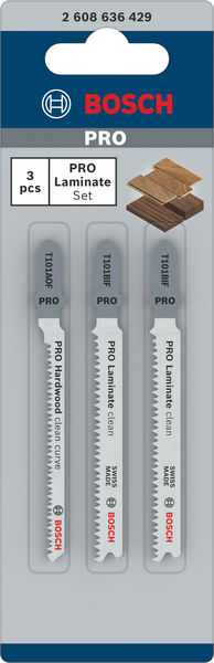 BOSCH Stichsägeblatt-Set Special for Laminate, 3-teilig, Einnockenschaft