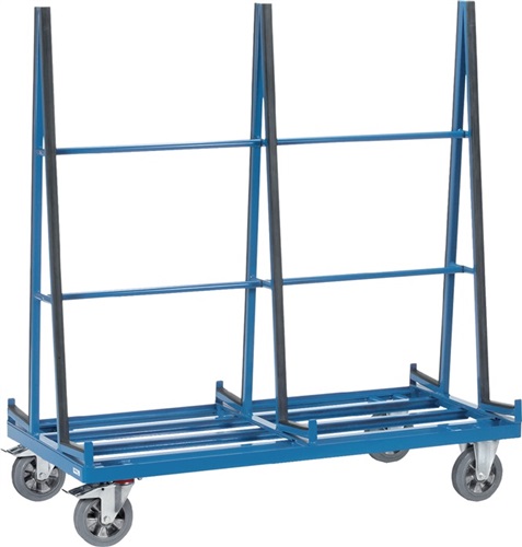 FETRA Glas/-Plattenwagen zweis.Ladefl.-L1600xB800mm STA brillantblau Trgf.1200kg