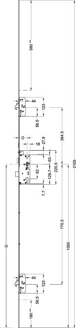 WINKHAUS Automatik Mehrfachverriegelung T-AV4D-F16162 L124/35 A9 92/8 M2 RS MC,