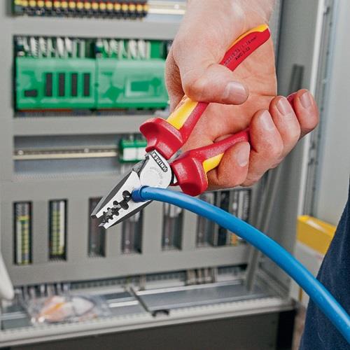 KNIPEX Aderendhülsenzange Gesamt-L.180mm 0,25-16,0(AWG 23-5)mm² pol.Mehrkomp-Hüllen VDE KNIPEX Aderendhülsenzange Gesamt-L.180mm 0,25-16,0(AWG 23-5)mm² pol.Mehrkomp-Hüllen VDE