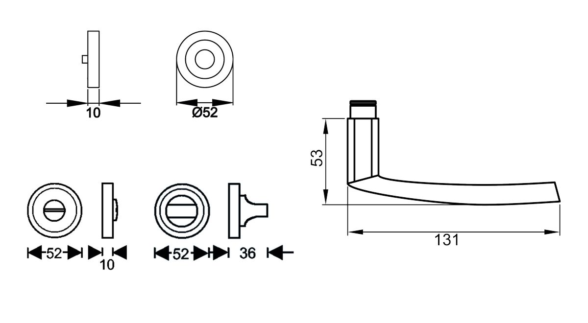 KARCHER DESIGN Drückergarnitur ER14 - Island, Bad, Edelstahl KARCHER DESIGN Drückergarnitur ER14 - Island, Bad, Edelstahl