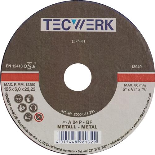 TECWERK Schruppscheibe D125xS6mm gekr.STA Bohr.22,23mm TECWERK