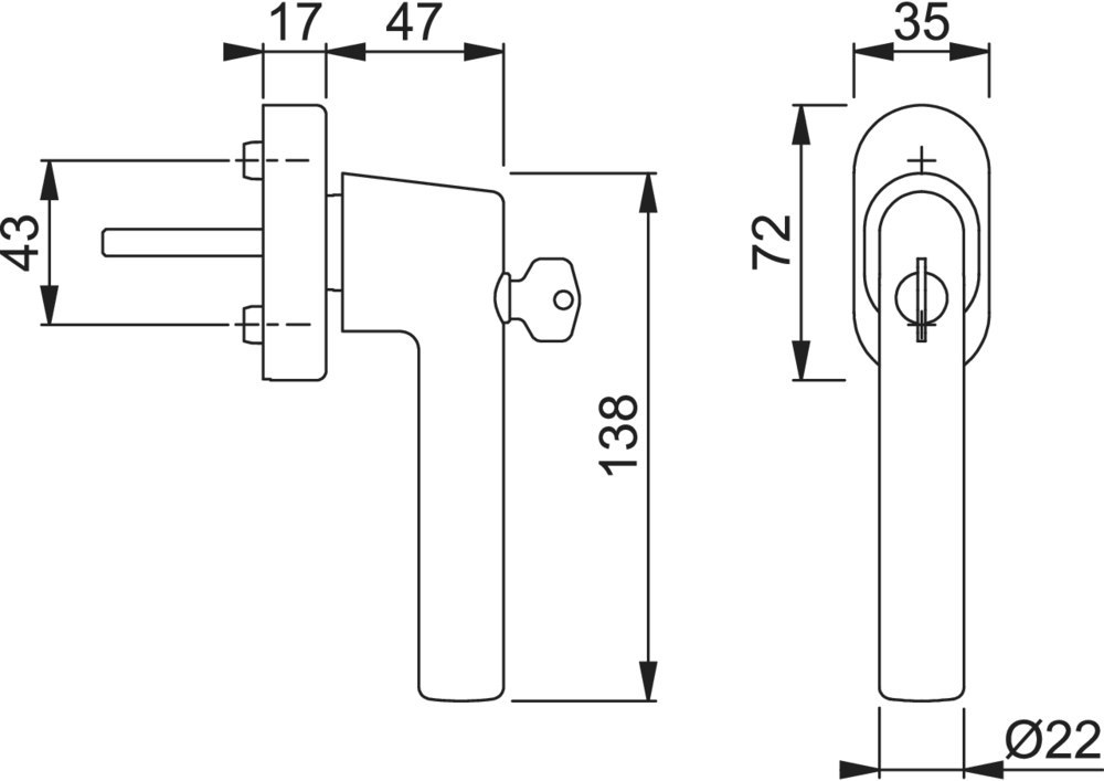 HOPPE® Fenstergriff absperrbar Amsterdam E0400S/UD9056 TBT 4, mit Schrauben, Edelstahl, 12025938 HOPPE® Fenstergriff absperrbar Amsterdam E0400S/UD9056 TBT 4, mit Schrauben, Edelstahl, 12025938