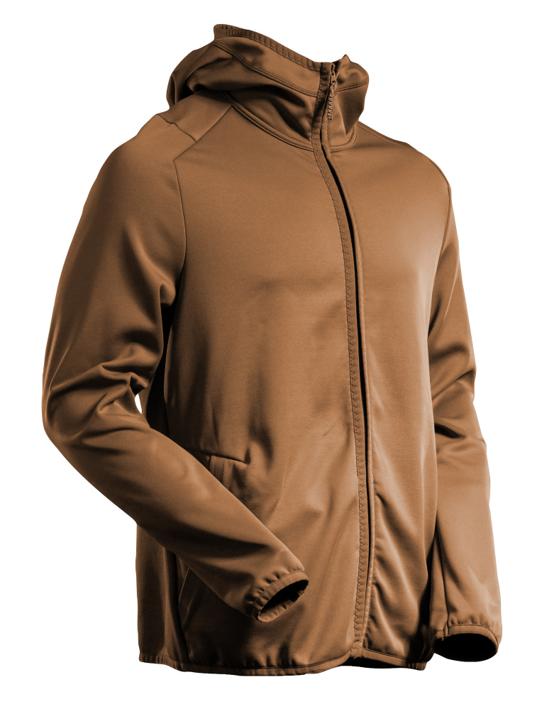 MASCOT® Fleecepullover, Kapuze, Reißverschluss Microfleecejacke Größe L, Nussbraun