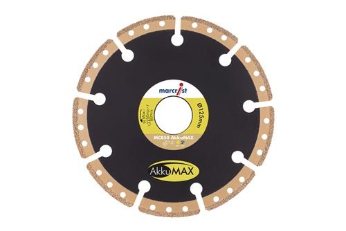 MARCRIST Diamanttrennscheibe MC850 AkkuMAX D.125mm Bohr.22,23mm Seg.-H.2,5mm Seg.-S.1,9mm