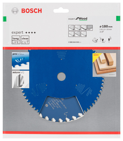 BOSCH Kreissägeblatt Expert for Wood, 180 x 30 x 2,6 mm, 36