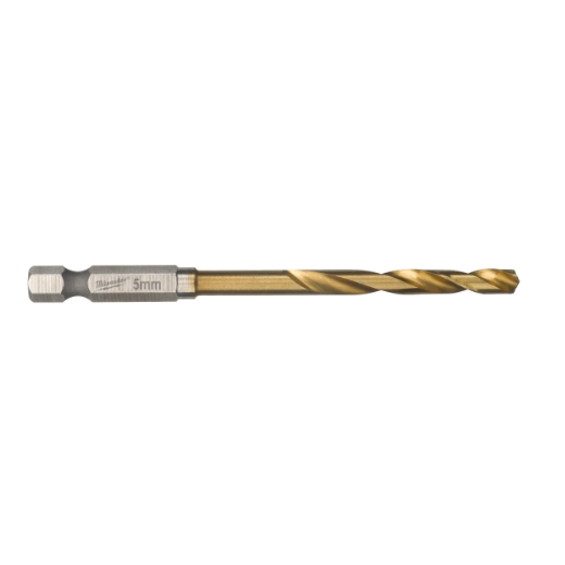 MILWAUKEE 5,0 x 80 mm SHOCKWAVE Metallbohrer HSS-G RED HEX Titan 1/4" 10er Pack