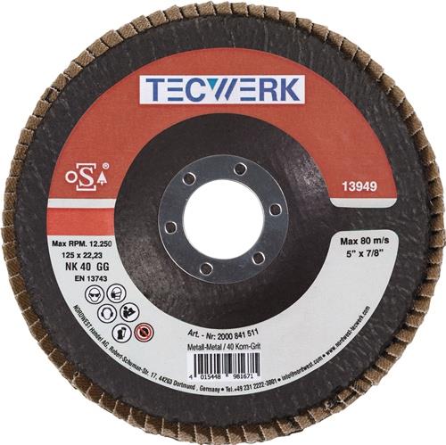 TECWERK Fächerscheibe D.125mm K.60 kon.Stahl/Holz NK TECWERK
