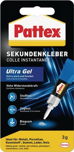 PATTEX Sekundenkleber Ultra Gel 3g farblos Tube PATTEX