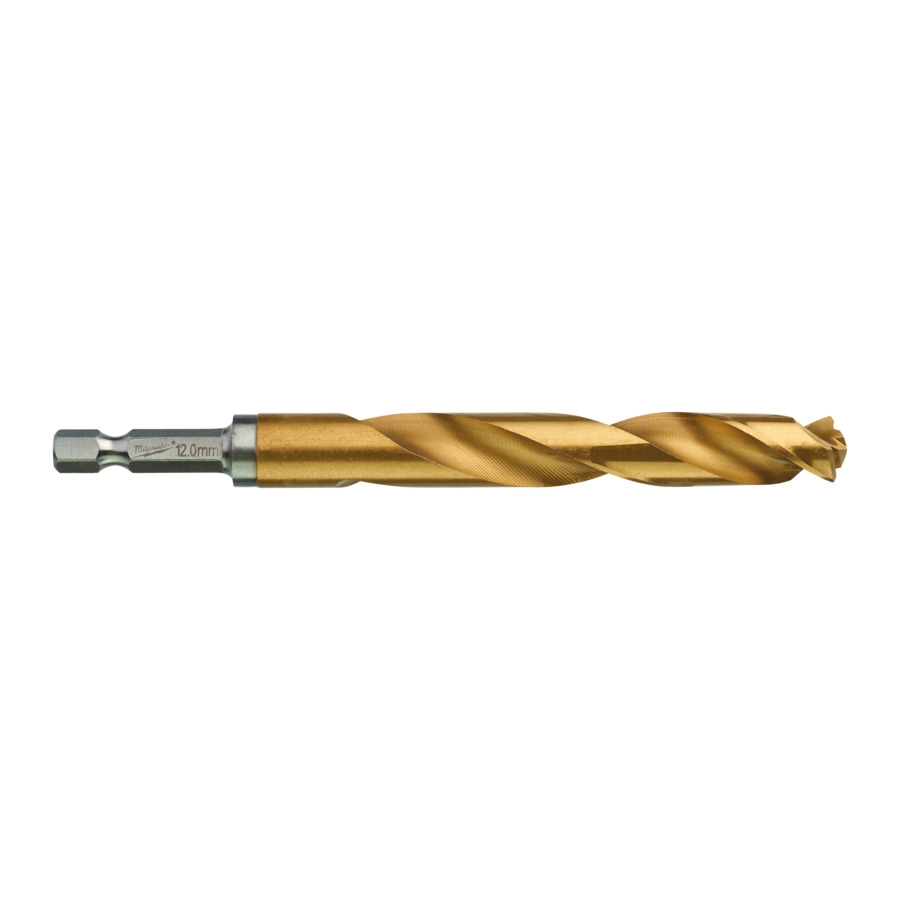 MILWAUKEE 12,0 x 127 mm SHOCKWAVE Metallbohrer HSS-G RED HEX Titan 1/4"