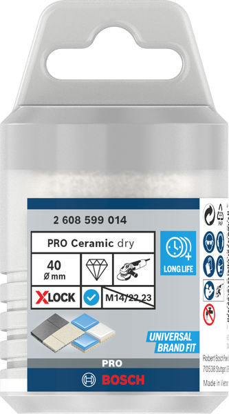 BOSCH Diamanttrockenbohrer X-LOCK Best for Ceramic Dry Speed, 40 x 35 mm