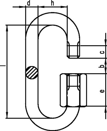 PROMAT Kettenschnellverschluss Gr.6 Innen-H.45mm Öffnungs-W.7,5mm ZN