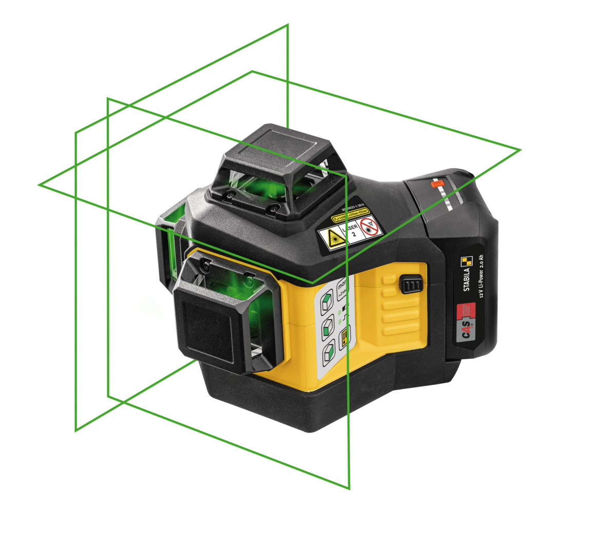 STABILA Multilinien-Laser LAX 600 G, 12-V-System, 7-teiliges Set, mit Akku und Ladegerät (EU)