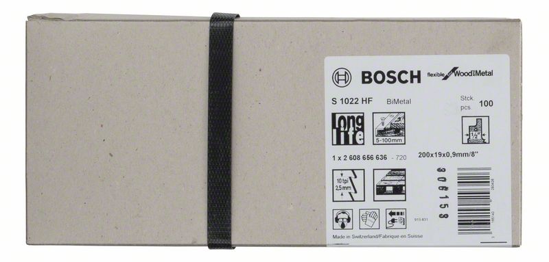 BOSCH Säbelsägeblatt S 1022 HF Flexible for Wood and Metal