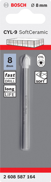 BOSCH Fliesenbohrer CYL-9 Ceramic, 8 x 80 mm