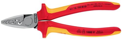 KNIPEX Aderendhülsenzange Gesamt-L.180mm 0,25-16,0(AWG 23-5)mm² pol.Mehrkomp-Hüllen VDE KNIPEX Aderendhülsenzange Gesamt-L.180mm 0,25-16,0(AWG 23-5)mm² pol.Mehrkomp-Hüllen VDE
