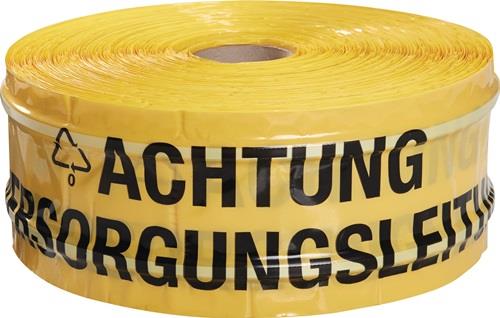 MULTICOLL Trassenwarnband Aufdruck Achtung Versorgungsleitung B.150mm L.250m gelb