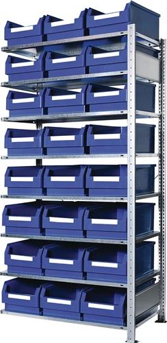 KAPPES Steckregal H2000xB1000xT500mm Anbauregal 8 Stahl-Bd.24xGr.2 blau KAPPES