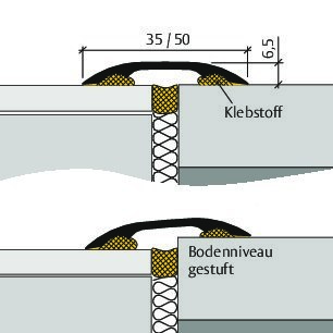 PLANET Bodenschwelle F50 auf Fixmaß, Aluminium  silberfarben