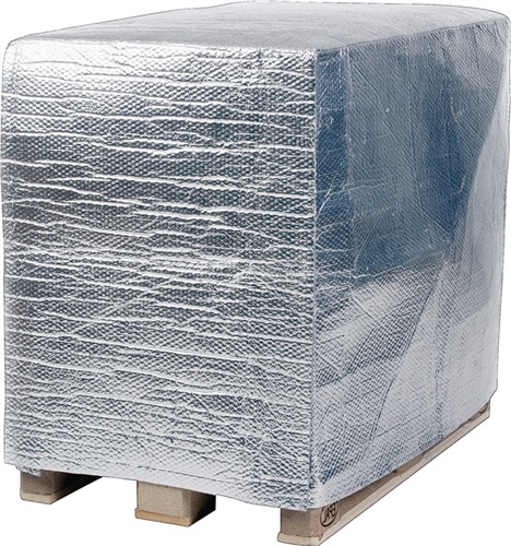 WERTH Palettenabdeckhaube Thermofolie silber L1250xB850xH980mm o.Reißverschluss