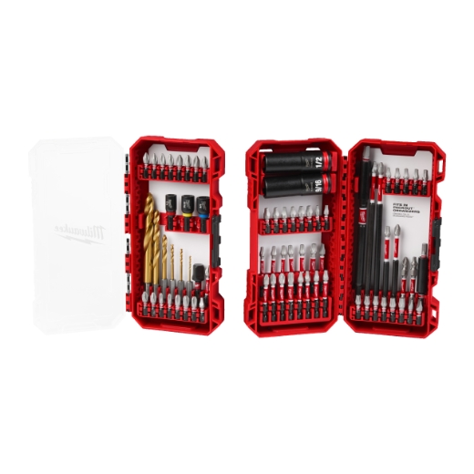 MILWAUKEE 75-tlg. Set in PACKOUT kompatibler Kassette SHOCKWAVE Set Bohren & Schrauben