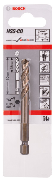 BOSCH Zentrierbohrer HSS-Co, 80 mm