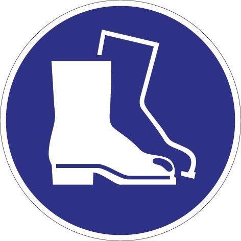 PROMAT Schild Fußschutz benutzen D.200mm Kunststoff blau/weiß ASR A1.3 DIN EN ISO 7010