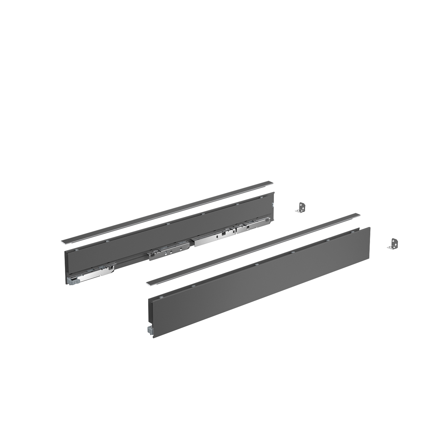 HETTICH AvanTech YOU Set Zarge, Höhe 77 mm x NL 400 mm, anthrazit, links und rechts, 9353417