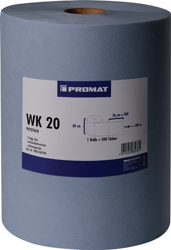 Putztuch WK 20 L380xB360ca.mm blau 2-lagig,volumengeprägt PROMAT