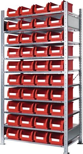 KAPPES Steckregal H2000xB1000xT400mm Grundregal 10 Stahl-Bd.40xGr.4 rot KAPPES