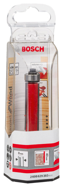 BOSCH Bündigfräser Expert for Wood, 8 mm, D1 12,7 mm, L 40 mm, G 84 mm